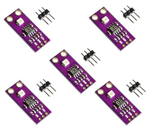 PAMEENCOS MCU-GUVA-S12SD Solar-UV-Intensitätssensor, GUVA-S12SD UV-Erkennungssensor, UV-Lichtsensor, S12SD-Lichtsensor, Wellenlängen-Erfassungsbereich 240 nm-370 nm, 130 Grad, großer Winkel, 5 Stück von PAMEENCOS