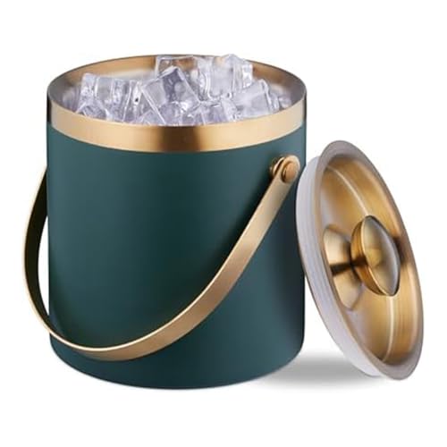 PAMENET Eiskübel, Edelstahl, Doppelwandig, Eiskübel mit Deckel &, 2 L, Eiswürfelbehälter Grün & Gold PAMENET Eiskübel, Edelstahl, Doppelwandig, Eiskübel mit Deckel &, 2 L, Eiswürfelbehälter Grün & Gold von PAMENET