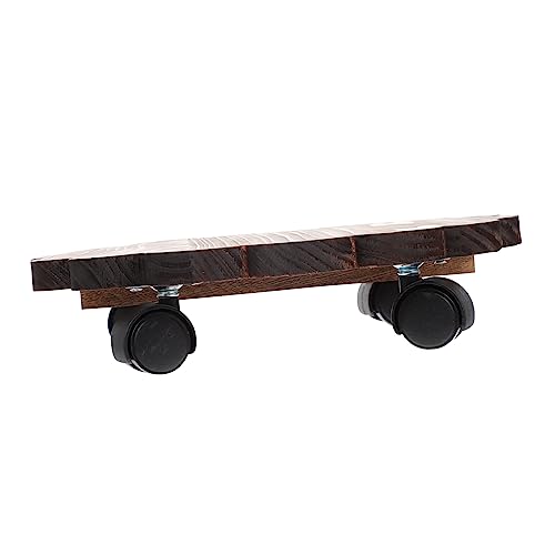 PAMINGONO 1 Stück Bewegliches Blumentopf Tray mit Pflanzenbasis für Blumentöpfe Holzständer mit Bremsen für Garten und Balkon von PAMINGONO