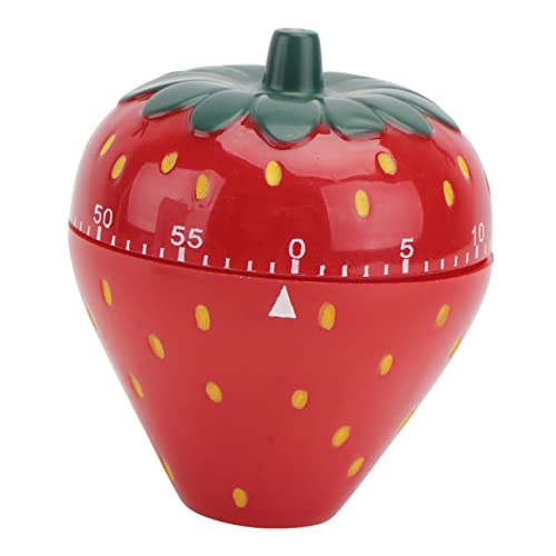 PAMINGONO 1 Stück Erdbeerförmiger Küchentimer Mechanischer Zeitschaltuhr für Backen Kochen und Braten Lustiger und Dekorativer Countdown Timer aus Hochwertigem für Zuhause von PAMINGONO