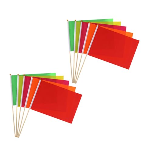PAMINGONO 10 Stück Bunte Markierungsfahnen für Garten und Landschaft Robuste Flaggen mit Holzstangen zur Einfachen Kennzeichnung von Pflanzen und Bewässerungssystemen von PAMINGONO