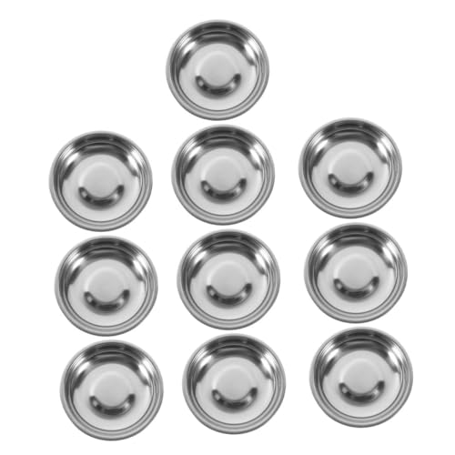 Pamingono 10 StüCk soßEnschalen Aus Edelstahl Mini-UntertassenschüSsel Runde GewüRzplatte Sushi Dip SchüSsel Vorspeisenplatte füR Die Wichtigsten Utensilien in Der KüChe Zu Hause von PAMINGONO