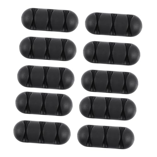 PAMINGONO 10 Stück Teiliges Selbstklebend Fach Tpr Kabelhalter für Schreibtisch Robustes Organizer clip für USB Audio Netzkabel Geeignet für Glatte Oberflächen Büro und Zuhause von PAMINGONO