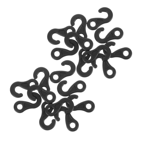 PAMINGONO 100 Stück Teiliges Zelt Haken aus Robustem Pom Kunststoff Windfeste Camping Planenhaken mit Elastischem Spannseil endstück Vielseitig für Outdoor Markisen Zelte und von PAMINGONO