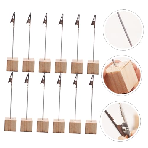 PAMINGONO 12 Stück Teiliges Holz Kartenhalter Memo Clip Ständer Tischkartenhalter Dekorativ Praktisch für Büro Restaurant Zuhause Notizen Fotos Präsentation von PAMINGONO