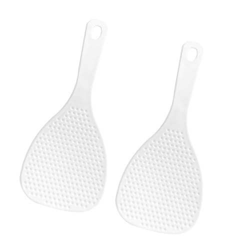 PAMINGONO 2 Stück Reislöffel aus Hitzebeständigem Kunststoff Antihaftbeschichtet Kompakter Küchen Reisschöpfer mit Ergonomischem Griff für Portionieren von Reis der Küche von PAMINGONO