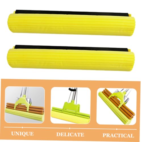 PAMINGONO 2 Stück Schwamm wischmopp Ersatzkopf Saugfähiger Roller Mop Kopf für Holz Fliesen Laminat Marmor Langlebiger Praktischer Mop Ersatz für Verschiedene Hartböden von PAMINGONO