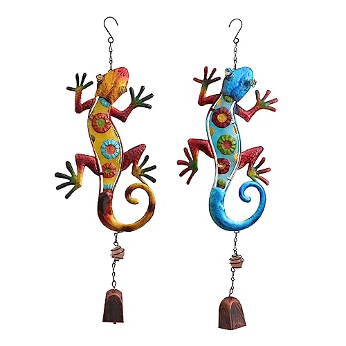 PAMINGONO 2 Stück bemalte Windspiele Wand Gartenverzierungen im Freien windspiele für draußen Hängenden Windspiel Hängendes Windspiel im Freien Outdoor Decoration Home Glasmalerei Bunt von PAMINGONO