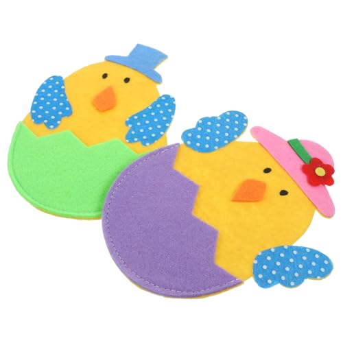 PAMINGONO 2 Teiliges Ostern Besteckset Geschirr Besteck Gabelschneider Taschen Bestecktasche Gabeltasche Ostern Party Zubehör Kükenförmige Bestecktaschen Gabelschneider Beutel von PAMINGONO
