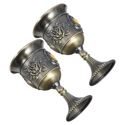 PAMINGONO 2Stücke Zarter Weinglas Metallbecher mit Rosendesign für Abendessen und Feierlichkeiten Eleganter und Partybedarf Trinkbecher PAMINGONO 2Stücke Zarter Weinglas Metallbecher mit Rosendesign für Abendessen und Feierlichkeiten Eleganter und Partybedarf Trinkbecher von PAMINGONO