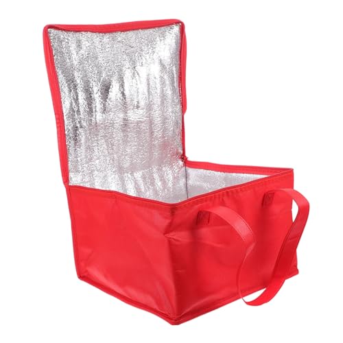 PAMINGONO 2st Isoliertaschen Herren-einkaufstasche Pizzabeutel Catering-taschen Handtasche Für Männer Handtaschen Für Damen Kühltasche Tragetasche Für Männer Liraison Thermobeutel Rot Vlies von PAMINGONO