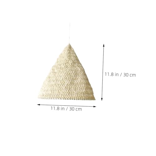 PAMINGONO 3 Stück Teiliges Boho Makramee Lampenschirm Natürlichem Hanfseil Handgefertigter Weißer Hängelampenschirm mit Gehäkeltem Design für Romantische Schlafzimmer Wohnraumdeko von PAMINGONO