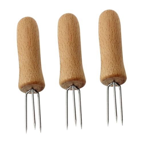 PAMINGONO 3 Stück Teiliges Edelstahl Bbq Gabeln mit Rutschfestem Holzgriff Robuste Maiskolben Obstspieße für Grill Picknick Camping und Snacks PAMINGONO 3 Stück Teiliges Edelstahl Bbq Gabeln mit Rutschfestem Holzgriff Robuste Maiskolben Obstspieße für Grill Picknick Camping und Snacks von PAMINGONO