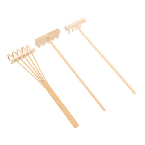 PAMINGONO 3 Stück Teiliges Mini Zen Garten aus Natürlichem Umweltfreundliche Feng Shui Dekoration Meditation Sand Rechen für Tischdeko Geschenkidee für Zuhause Büro und Yoga Clubs von PAMINGONO