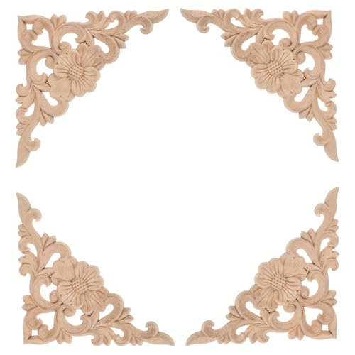 PAMINGONO 4 Stück Holzapplikationen aus Natur kautschukholz Europäisches Design Einfache Montage Nachhaltige Möbelverzierung für Türen Betten Schränke Vielseitig Einsetzbar Elegant PAMINGONO 4 Stück Holzapplikationen aus Natur kautschukholz Europäisches Design Einfache Montage Nachhaltige Möbelverzierung für Türen Betten Schränke Vielseitig Einsetzbar Elegant von PAMINGONO
