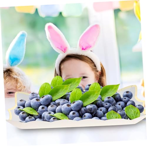 PAMINGONO 4 Stück Teiliges Rechteckiges Einweg serviertablett aus Stabilem Papier mit Dekorativem Wellrand Lebensmittelecht und Robust für Partys Obst Kuchen und Snacks von PAMINGONO