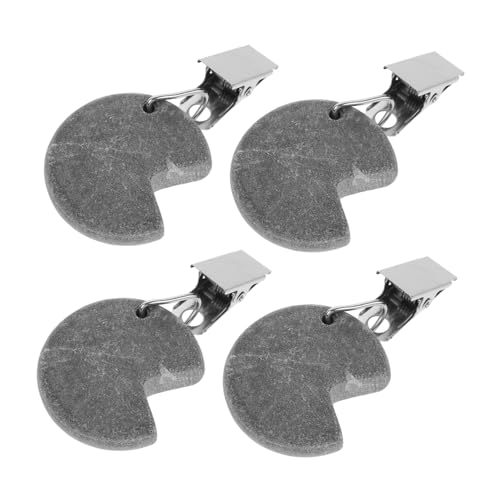 PAMINGONO 4stücke Tischdeckengewichte Mit Metallclip Tischdeckenanhänger Aus Stein Und Eisen Praktische Und Dekorative Tischdeckenklammer Für Outdoor-nutzung von PAMINGONO