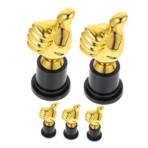 PAMINGONO 5 Stück Teiliges Daumen trophäen Kunststoff Stabile Kinderpreis trophäen für Sport Kindergartenwettbewerbe Bunte Auszeichnungen als Party Schulpokal Dekorativ und Bruchsicher von PAMINGONO