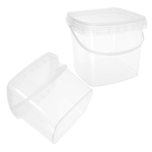 PAMINGONO Quadratischer Eimer Mit Deckel 5 L Wasserspeicher Wiederverwendbar Auslaufsicher Kleiner Vorratsbehälter Würfelförmige Aufbewahrungsbox von PAMINGONO