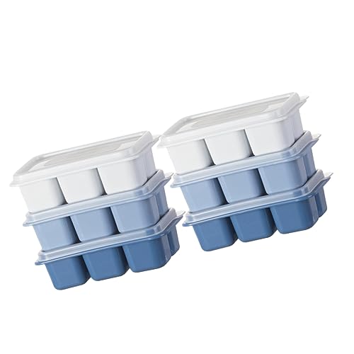 PAMINGONO 6 Stück Mini Eiswürfelform mit Deckel Kunststoff Eiswürfelbehälter für Küche zum Herstellen von Eis Pudding und Babynahrung von PAMINGONO