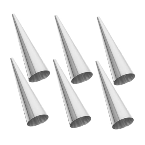 PAMINGONO 6 Stück Teiliges Edelstahl Croissant Backform mit Konischem Design Wiederverwendbare Hörnchenformen für Gebäck Einfach zu Reinigen für Croissants Horns und Vielseitiges Backen von PAMINGONO
