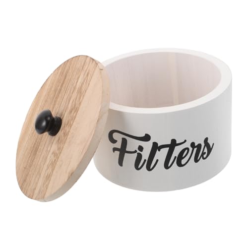 PAMINGONO Aufbewahrungsbox für Wäscheperlen Teepakethalter Teehalter-Organizer Kaffeemestellhalter Aufbewahrungsorganisator für die Waschküche Behälter für Waschmittel Holz Weiß von PAMINGONO