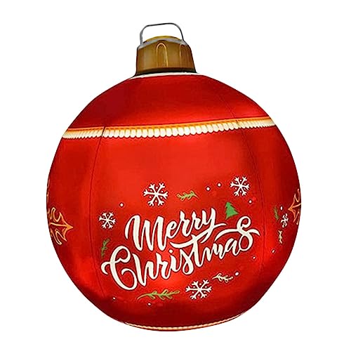 PAMINGONO Aufblasbare Weihnachtskugel Aufblasbares Ornament Rasen Festliche Ornamente LED Riesige Weihnachtsaufblasartikel Schaumstoffbälle Weihnachtskugeln Weihnachtskugeln Party von PAMINGONO