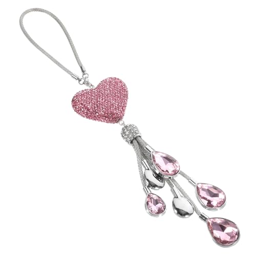 PAMINGONO Car Rearview Mirror Pendant Funkelnde Kristall-Dekoration Für Fahrzeug-innenräume Herzform Rosa Farbton Langlebig Und Für Auto-Spiegel PAMINGONO Car Rearview Mirror Pendant Funkelnde Kristall-Dekoration Für Fahrzeug-innenräume Herzform Rosa Farbton Langlebig Und Für Auto-Spiegel von PAMINGONO