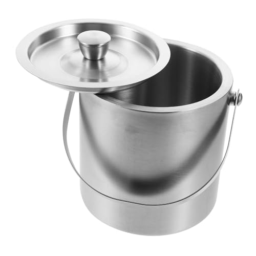 PAMINGONO Edelstahl Eiskübel Eiswürfelhalter Ktv-eiskübel Bar-eiskübel Mit Tragegriff Für Picknicks Grillpartys Poolpartys Silber PAMINGONO Edelstahl Eiskübel Eiswürfelhalter Ktv-eiskübel Bar-eiskübel Mit Tragegriff Für Picknicks Grillpartys Poolpartys Silber von PAMINGONO