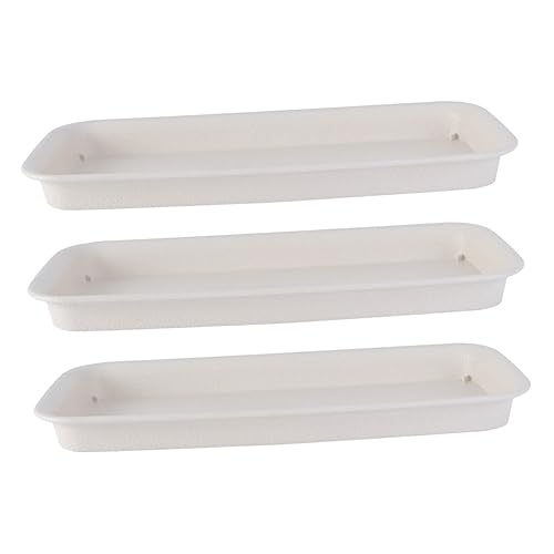 PAMINGONO Blumentopf Untersetzer 3 Stück Rechteckige Pflanzenschalen Für Blumentöpfe Schlagfest Und Langlebig Für Garten Balkon Und Innenräume Schützt Den Boden Vor Erde Und Wasser von PAMINGONO