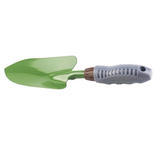 PAMINGONO Handliche Gartenschaufel aus Metall mit Rutschfestem Grünem PVC Griff Ergonomisch Geformt zur Bodenumwälzung und Pflanzarbeit für Hobbygärtner und Kleine Gartenprojekte von PAMINGONO