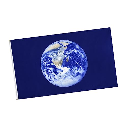 PAMINGONO Große Erdtag-flagge aus Polyester Blaues Erdmuster Banner für Dekoration im Innen und Außenbereich Heimaccessoires für Umweltbewusste Gestaltungen von PAMINGONO