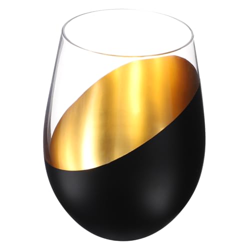 PAMINGONO Klarer Weinglasbecher Dekorativer Whiskybecher für Zuhause Büro und Partys für Eiskaffee Eistee und Weißwein von PAMINGONO