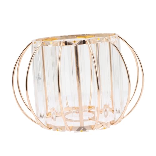 PAMINGONO Kristall Glas Lampenschirm Goldener Deckenleuchte Schutzschirm Dekorativer Pendelleuchten Lampenschirm für Wohnzimmer und Schlafzimmer Eleganter Transparenter Lampenschutz von PAMINGONO