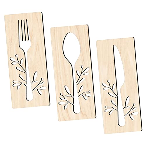 PAMINGONO Rustikale Holz wanddekoration Küchenwand Deko Holz Besteck Messer Gabel Löffel Wandkunst Esszimmer Dekor S Ahornholzstruktur von PAMINGONO