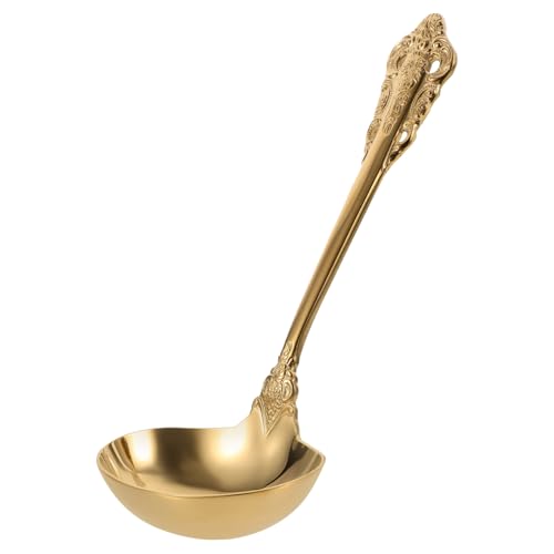 PAMINGONO Suppenkelle Gold Eleganter Küchensuppenlöffel mit Komfortablem Griff Rostbeständig und Langlebig für Verschiedene Anlässe von PAMINGONO