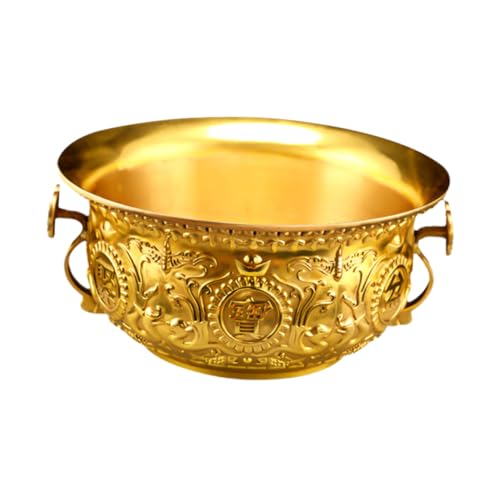 PAMINGONO Vintage Kupfer Schatzbecken Deko Retro Feng Shui Reichtumsschale Stabiles Beschwertes Desktop Ornament für Zuhause Büro und Laden Handwerkliche Kunst von PAMINGONO