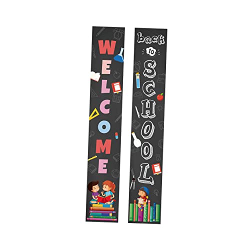 PAMINGONO Willkommen Banner für Schuleingang Polyester Stoff Langlebiges Wiederverwendbares Schulanfang Türschild Dekoration für Klassenzimmer und Erstklässler für Begrüßung Neuer Semester von PAMINGONO