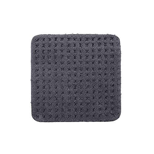 PANA® Flauschiger Badvorleger (45 x 45 cm) • WC Vorleger ohne Ausschnitt aus weichen Mikrofasern • Rutschfester & waschbarer Badteppich • Kleine WC Badematte • Farbe: Anthrazit von PANA