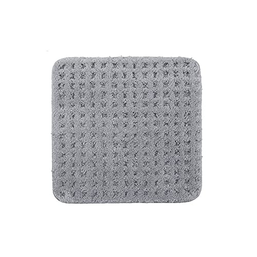 PANA® Flauschiger Badvorleger (45 x 45 cm) • WC Vorleger ohne Ausschnitt aus weichen Mikrofasern • Rutschfester & waschbarer Badteppich • Kleine WC Badematte • Farbe: Grau von PANA