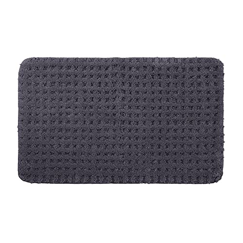 PANA® Flauschiger Badvorleger (50 x 80 cm) • Badezimmerteppich aus weichen Mikrofasern • Rutschfester & waschbarer Badteppich • Badematte • Duschvorleger • Farbe: Anthrazit von PANA
