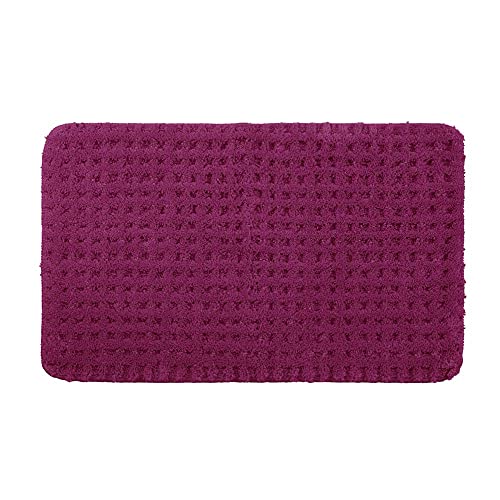PANA® Flauschiger Badvorleger (50 x 80 cm) • Badezimmerteppich aus weichen Mikrofasern • Rutschfester & waschbarer Badteppich • Badematte • Duschvorleger • Farbe: Beere von PANA