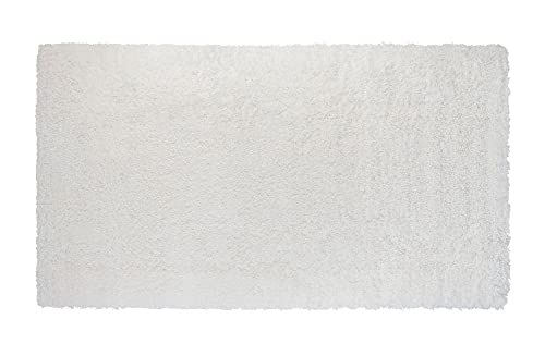 PANA® Vienna Premium Badematte • Hochflor Badvorleger • Flauschiger Duschvorleger • Badteppich• Badezimmerteppich rutschfest und saugstark • Größe: 80 x 150 cm • Farbe: Weiss von PANA