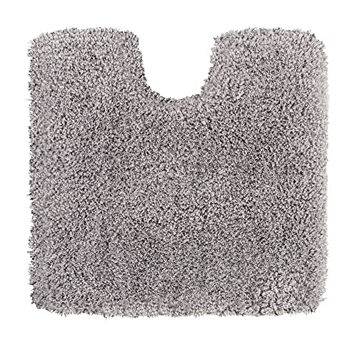 PANA® Vienna Premium Badematte • Hochflor Badvorleger • WC-Teppich mit Ausschnitt • Rutschfester und saugstarker Badezimmerteppich waschbar • Größe: 45 x 45 cm • Farbe: Grau von PANA