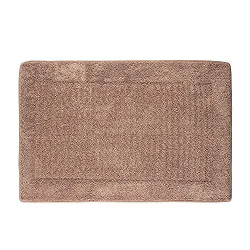 PANA® Viskoelastische Frottee Badematte (50 x 80 cm) • Hochflor Badvorleger mit viskoelastischem Memoryschaum • rutschfest und saugstark • Waschbarer Duschvorleger • Farbe: Taupe von PANA