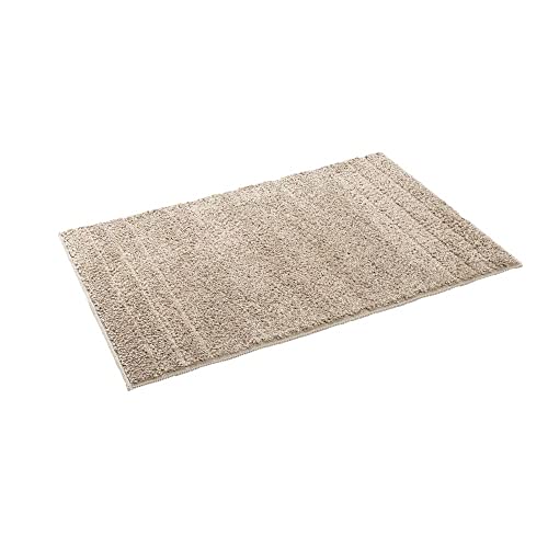 PANA Badematte Streifen • weicher Badteppich • Flauschiger Badvorleger • rutschfest und waschbar • Ökotex Zertifiziert • Größe: 40x60cm • Farbe: Taupe von PANA