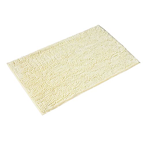 PANA Chenille Badematte in versch. Farben und Größen • Badteppich aus weichen Fasern - rutschfest & waschbar • Badezimmerteppich 70 x 120 cm • Farbe: Papyrus von PANA