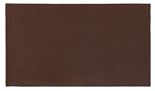 PANA Baumwoll Badematte rutschfest • Duschvorleger und Badvorleger • 100% Baumwolle Badteppich waschbar • Ökotex Zertifiziert • Größe: 51 x 86 cm • Farbe: Braun von PANA