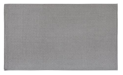 PANA® Baumwoll Badematte rutschfest • Duschvorleger & Badvorleger aus 100% Baumwolle • Badteppich waschbar • Oeko-TEX Zertifiziert • Größe: 51 x 86 cm • Farbe: Hellgrau von PANA