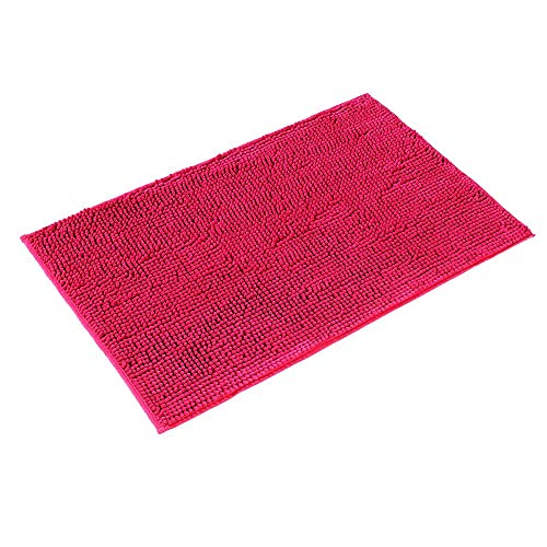 PANA Chenille Badematte in versch. Farben und Größen • Badteppich aus weichen Fasern - rutschfest & waschbar • Badezimmerteppich 70 x 120 cm • Farbe: Fuchsia von PANA